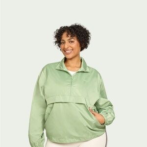 Women's Green Windbreaker Jacket L/XL